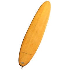 Retro Rare and Important Velzy and Jacobs Balsa Wood Surfboard - Signed, 1956 Venice California