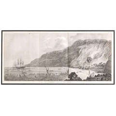 John Webber Engraving of Kealekekua Bay, Hawaii From Captain Cook's Third Voyage Atlas, London 1784