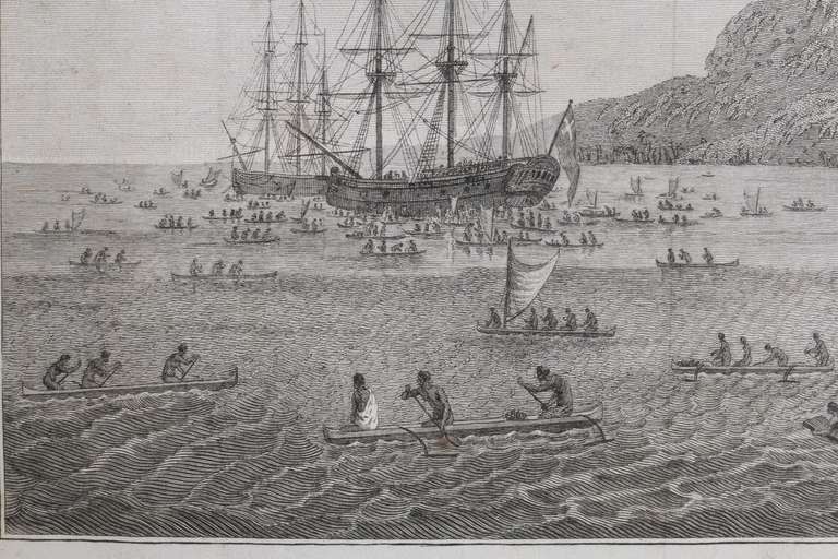 John Webber Engraving of Kealekekua Bay, Hawaii From Captain Cook's Third Voyage Atlas, London 1784 2