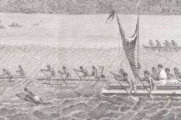 18th Century and Earlier John Webber Engraving of Kealekekua Bay, Hawaii From Captain Cook's Third Voyage Atlas, London 1784