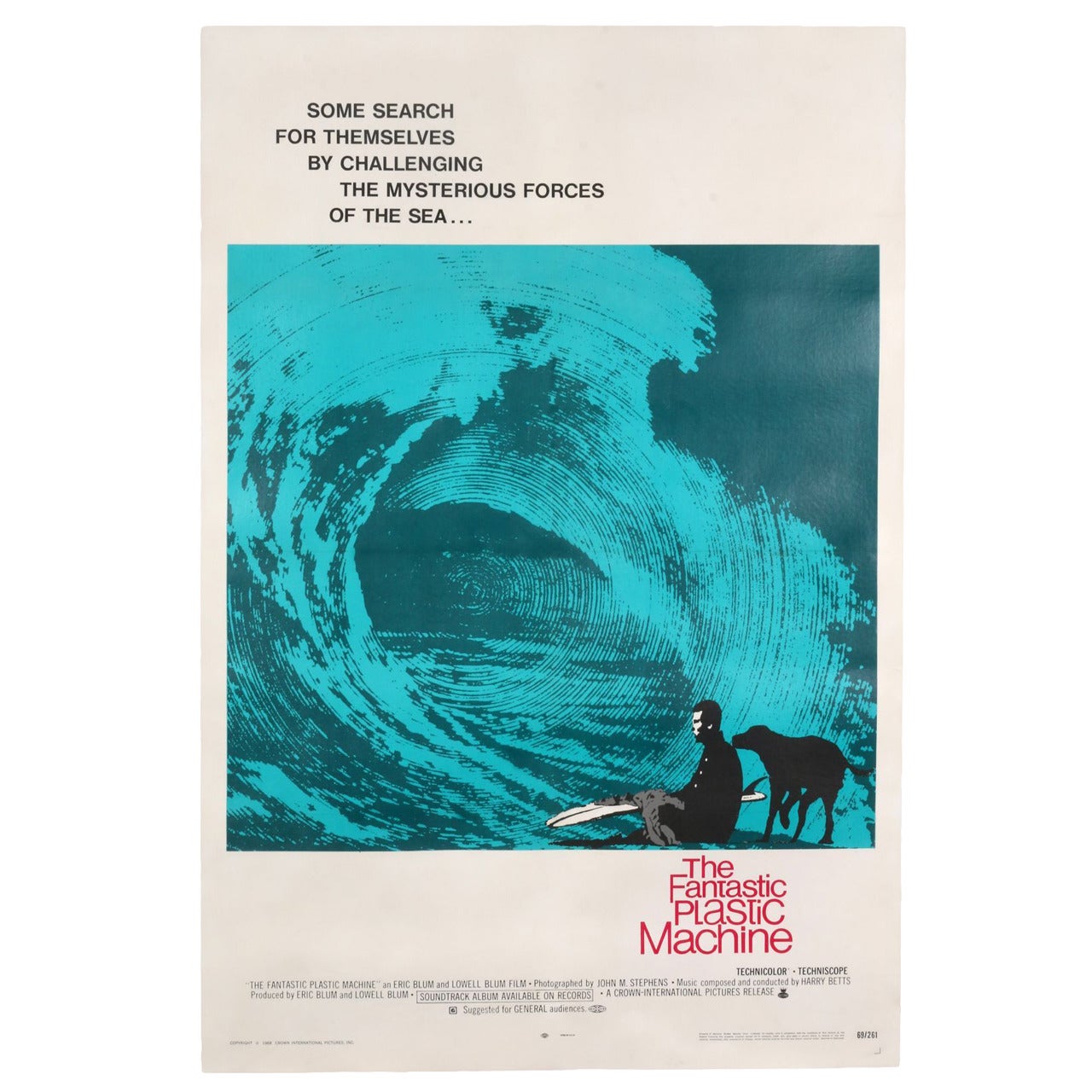 Original Vintage 1969 Surf Movie Poster, the Fantastic Plastic Machine