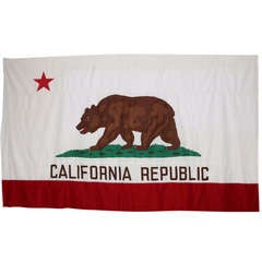 Vintage Giant California Cotton Flag  6' x 10', Circa 1960