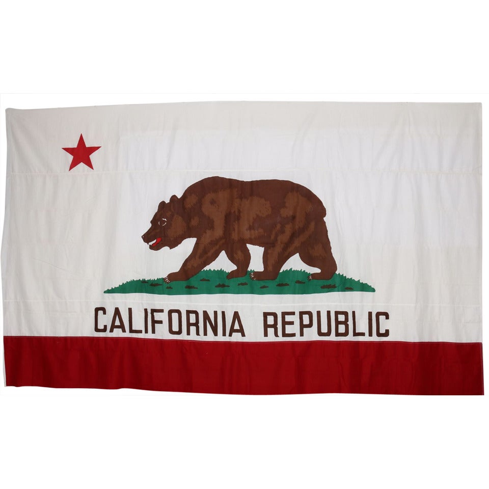 Giant California Cotton Flag  6' x 10', Circa 1960