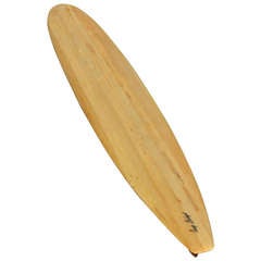 Vintage 1940s Balsa Wood Surfboard by George Strempel, Hawaii, 1952