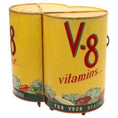 Vintage V-8 Hide-a-way Bar and Promotional Display