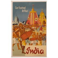 Original 1950s India Travel Poster