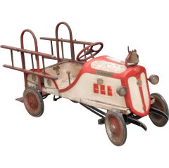 Vintage 1930's Toy Fire Engine Pedal Car, Original