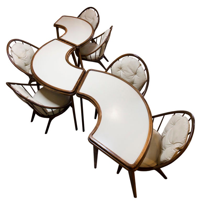 Sectional Table and Chair Set, Attributed to Ib Kofod Larsen