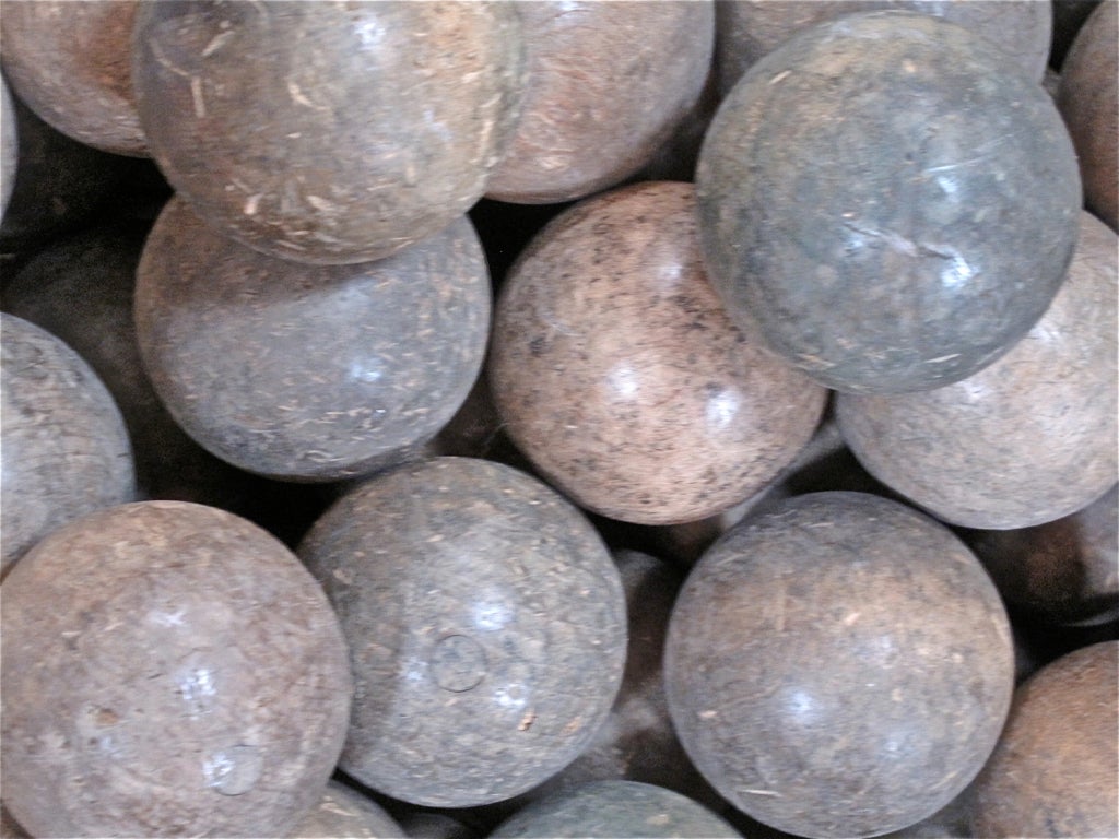 antique wooden bocce balls