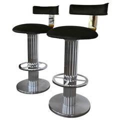 Vintage Pair of Swivel Bar Stools by Designs for Leisure