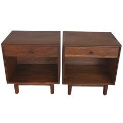 Pair Of Walnut Nightstands By Richard Thompson For Glenn Of Ca.