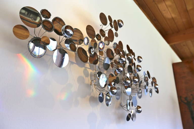 Chrome Raindrop Wall Sculpture by Curtis Jere 70's 3