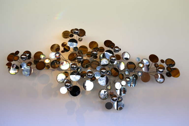 Chrome Raindrop Wall Sculpture by Curtis Jere 70's 4