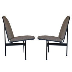 Pair of Iron Custom T-Chairs by George Castro, circa 1970