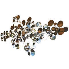 Chrome Raindrop Wall Sculpture by Curtis Jere 70's