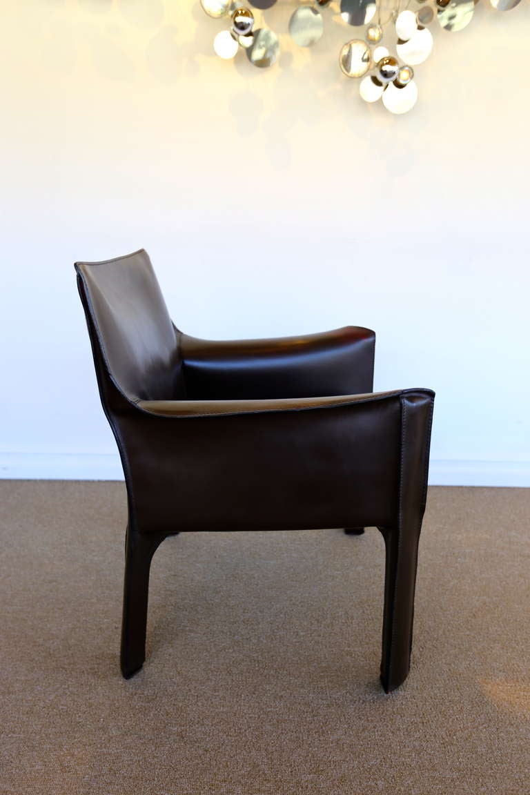 Late 20th Century Mario Bellini Leather Cab Lounge Chair for Cassina