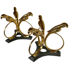 Pair of Brass Parrot Side Tables