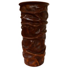 Italian Draped Leather Umbrella Stand