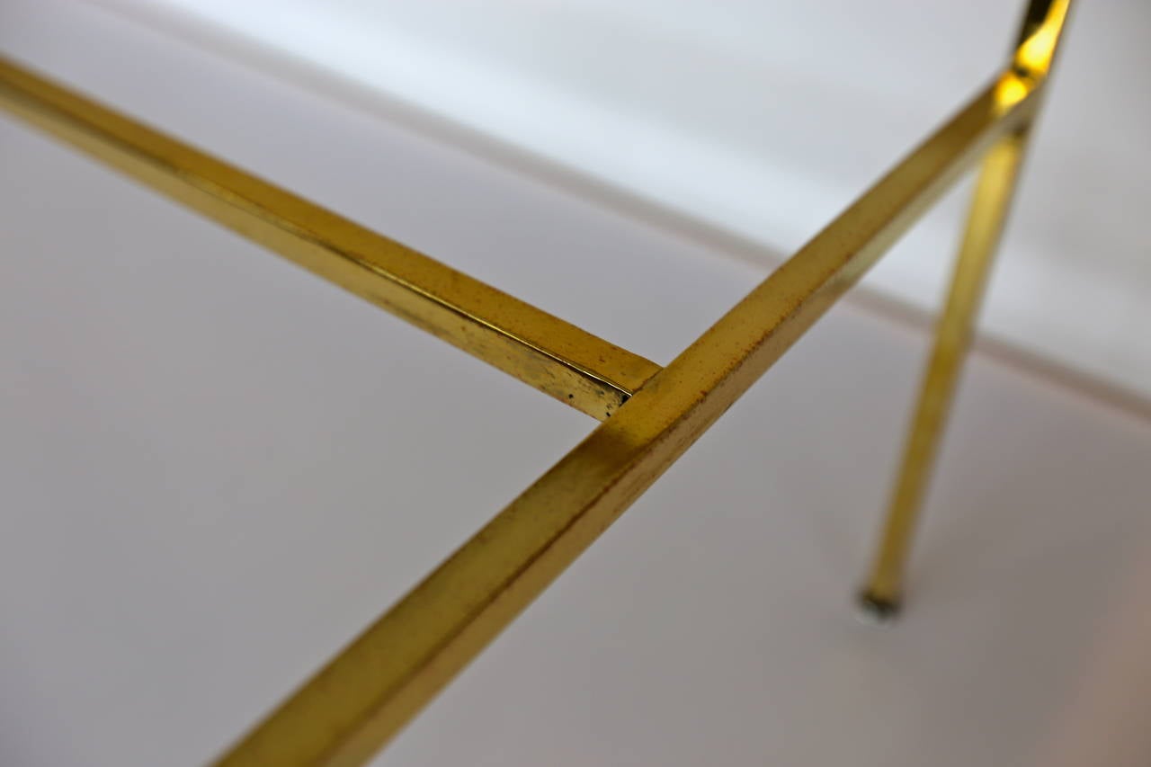 Polished Brass and Vitrolite Console Table by Paul McCobb 2