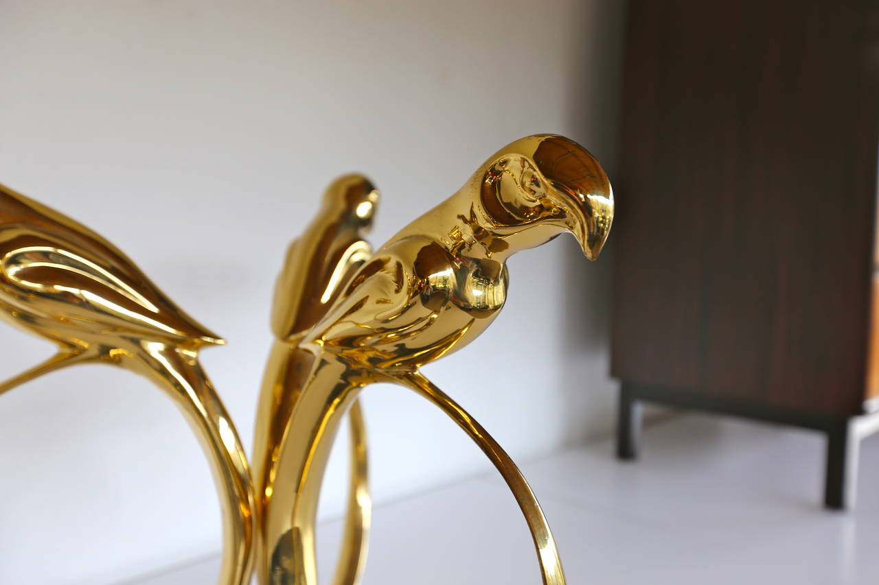 Pair of Brass Parrot Side Tables In Good Condition In San Juan Capistrano, CA
