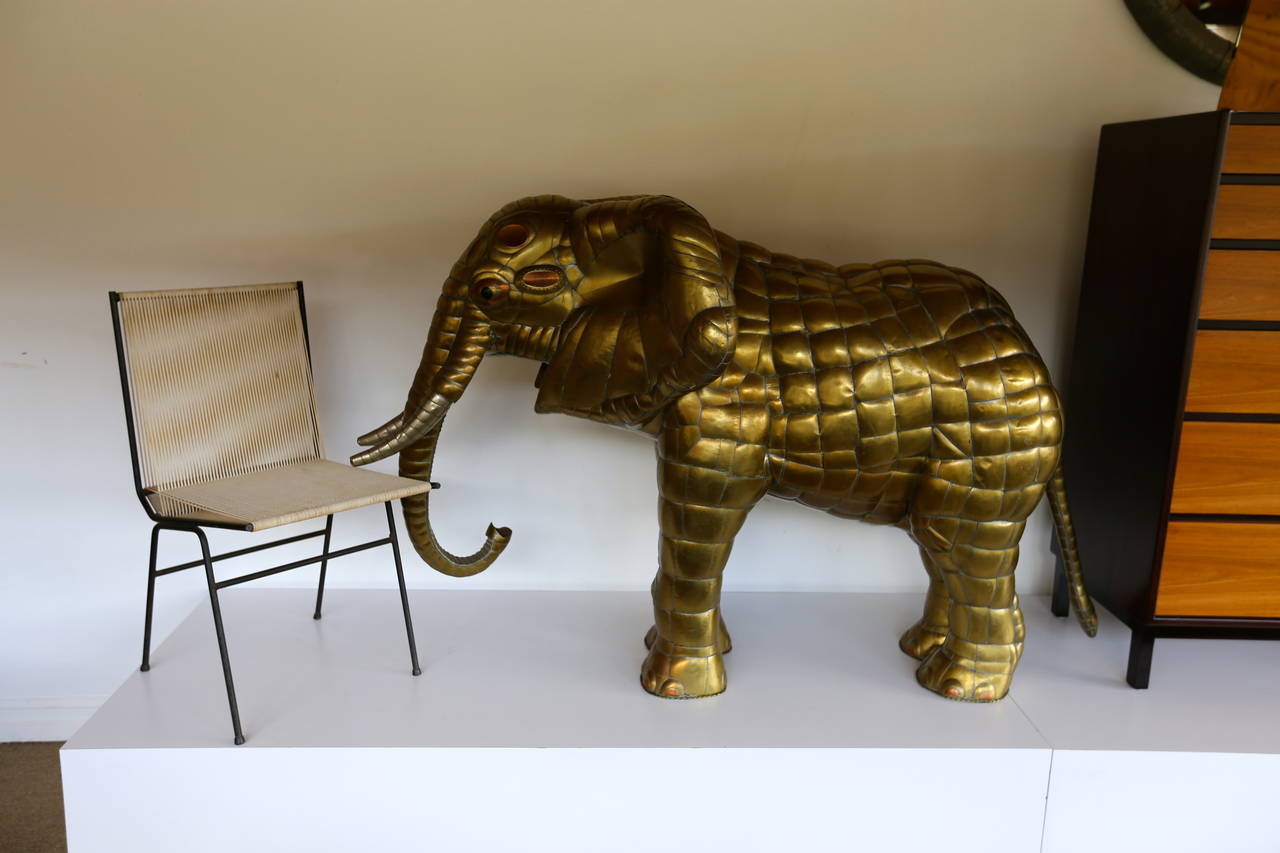 Large Brass Elephant Sculpture by Sergio Bustamante