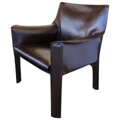 Mario Bellini Leather Cab Lounge Chair for Cassina
