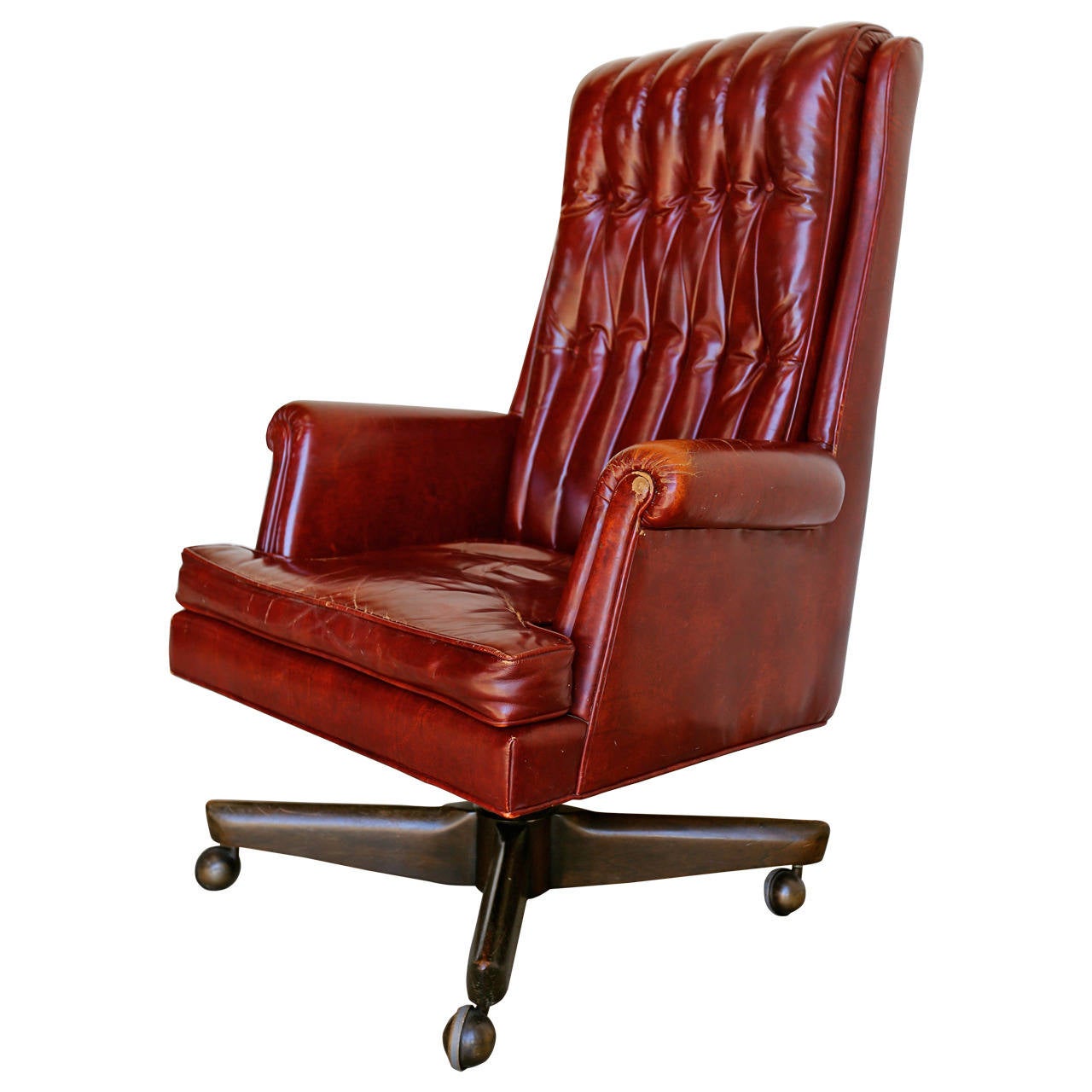 Distressed Leather Executive Desk Chair By Monteverdi Young