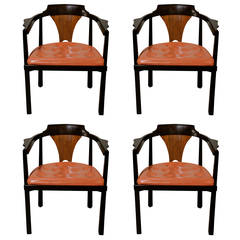 Set of Four "Horseshoe" Chairs by Edward Wormley for Dunbar