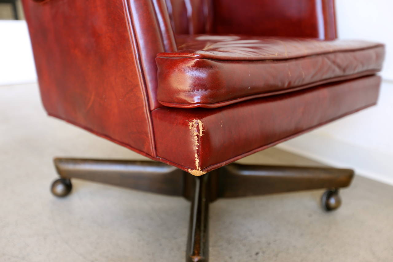 20th Century Distressed Leather Executive Desk Chair by Monteverdi-Young