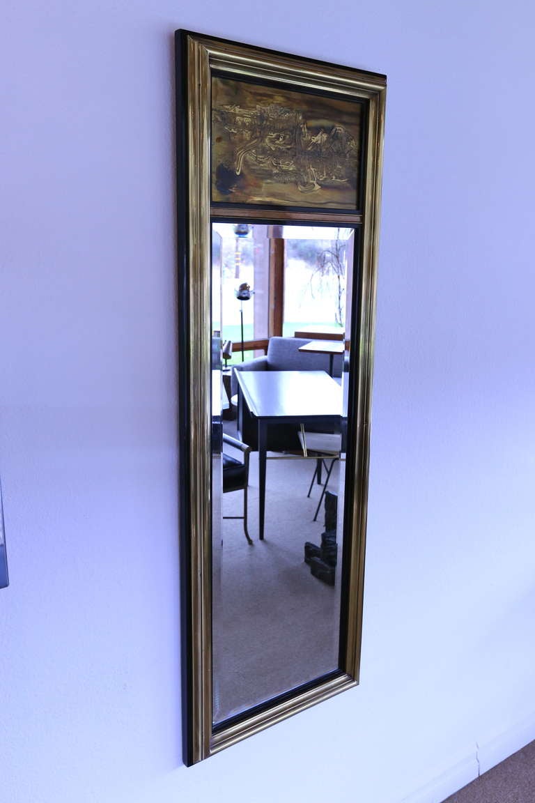 American Brass Mirror by Bernhard Rohne for Mastercraft