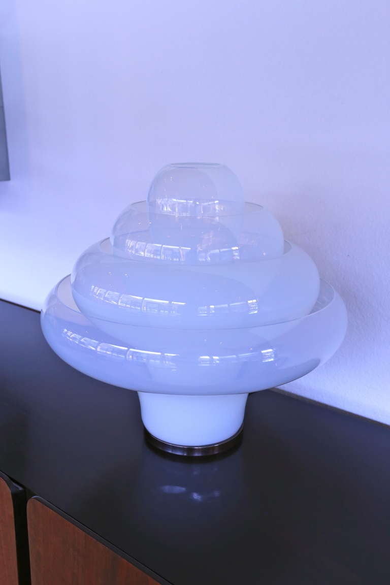 Carlo Nason for Mazzega Opaline Table Lamp 