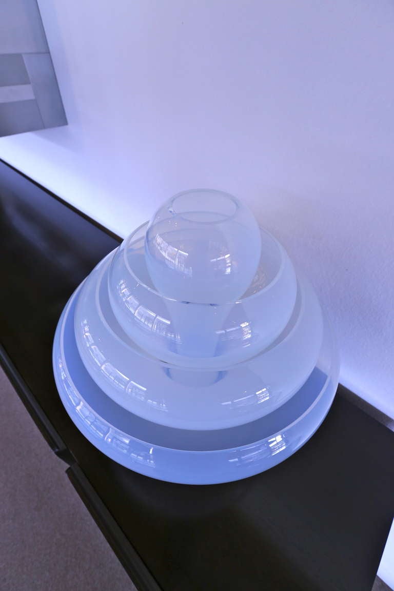 Glass Carlo Nason for Mazzega Opaline Table Lamp 