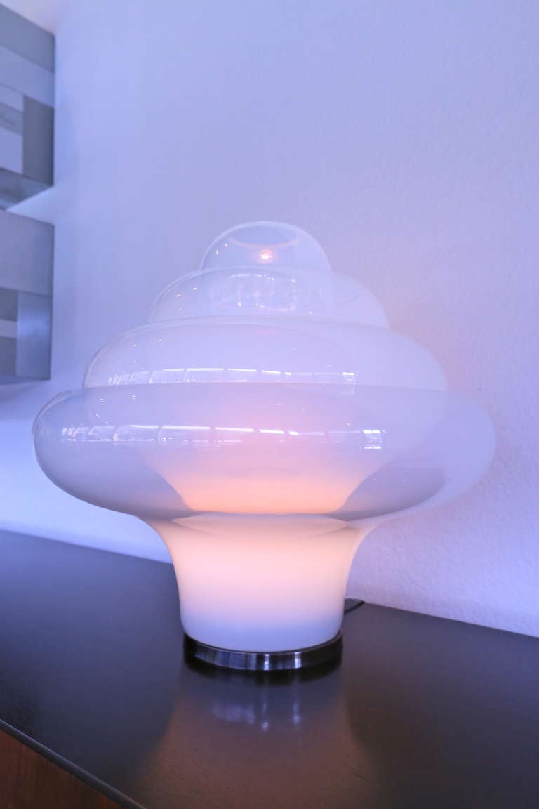 Mid-Century Modern Carlo Nason for Mazzega Opaline Table Lamp 