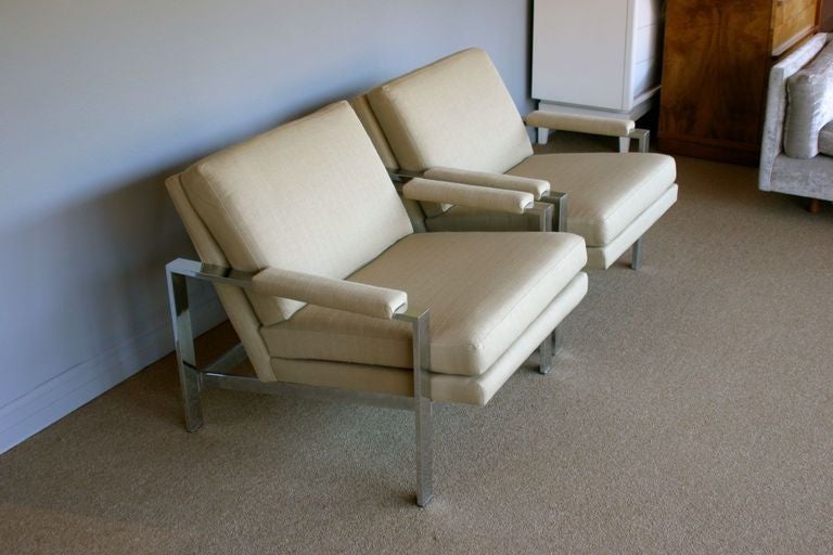 Pair Of Lounge Chairs By Milo Baughman For Thayer Coggin  2
