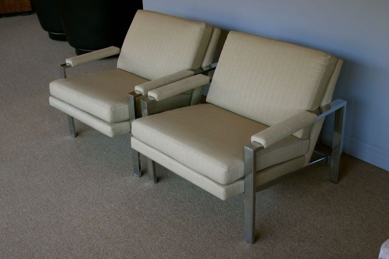Pair Of Lounge Chairs By Milo Baughman For Thayer Coggin  3