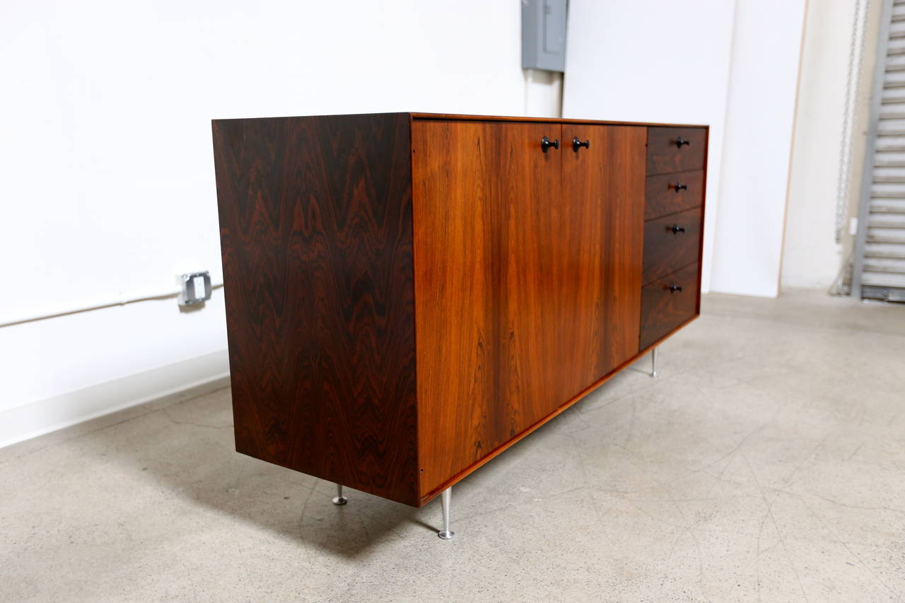 Aluminum Rosewood Thin Edge Credenza by George Nelson for Herman Miller