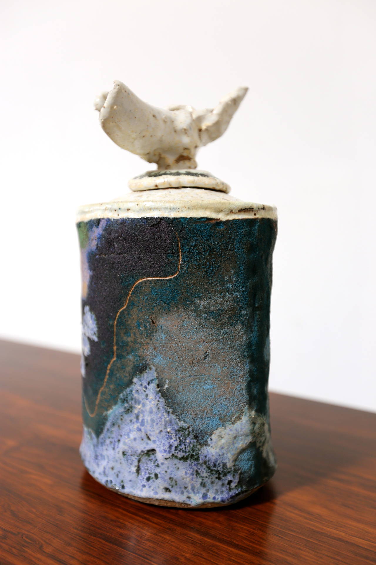 Mid-Century Modern Ceramic Lidded Jar by Jerry Rothman