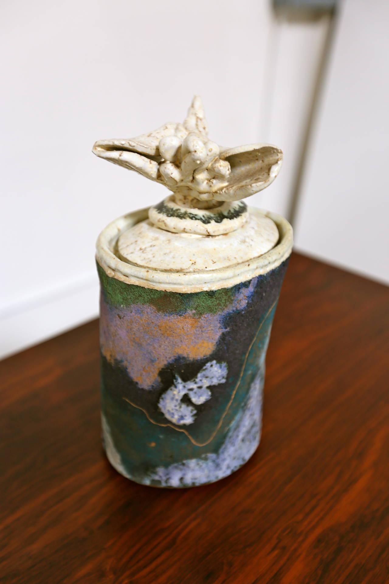 Ceramic Lidded Jar by Jerry Rothman In Good Condition In Costa Mesa, CA