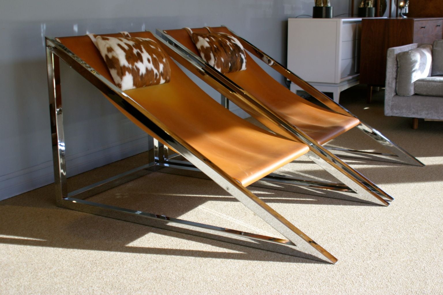 Pair of "Mies" Lounge Chairs by Archizoom Associati Italy 