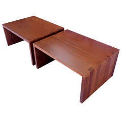 Pair of Walnut Side Tables