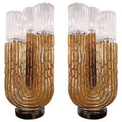 Pair of Sculptural Organic Cactus Lamps 1971