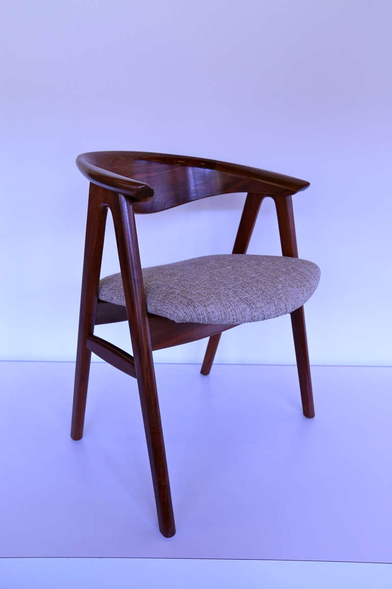 Fabric Set of Six Sculptural Dining Chairs by Erik Kirkegaard for Dux