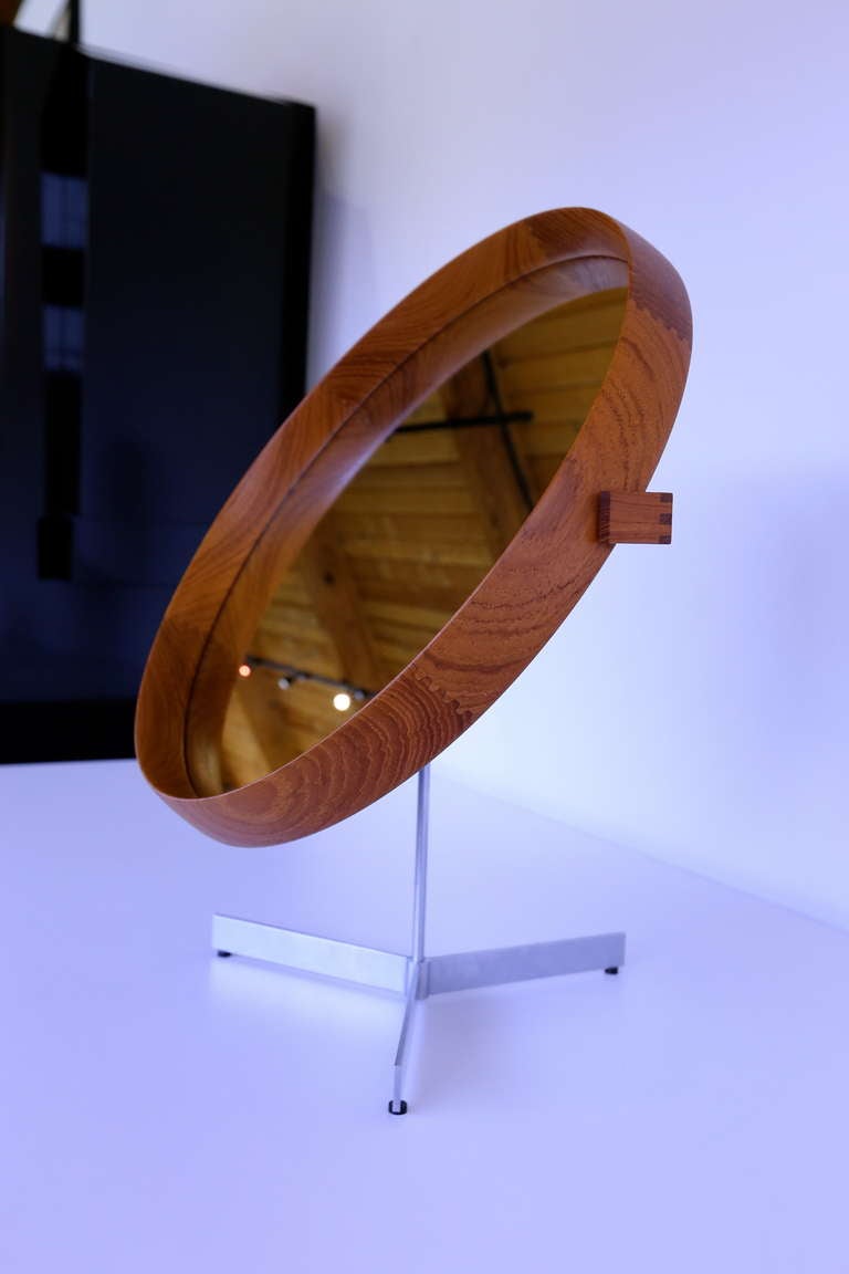 Teak Mirror by Uno and Östen Kristiansson for Luxus Vittsjö circa 1960.