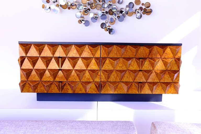 Sculptural Diamond Front Dresser or Credenza 4