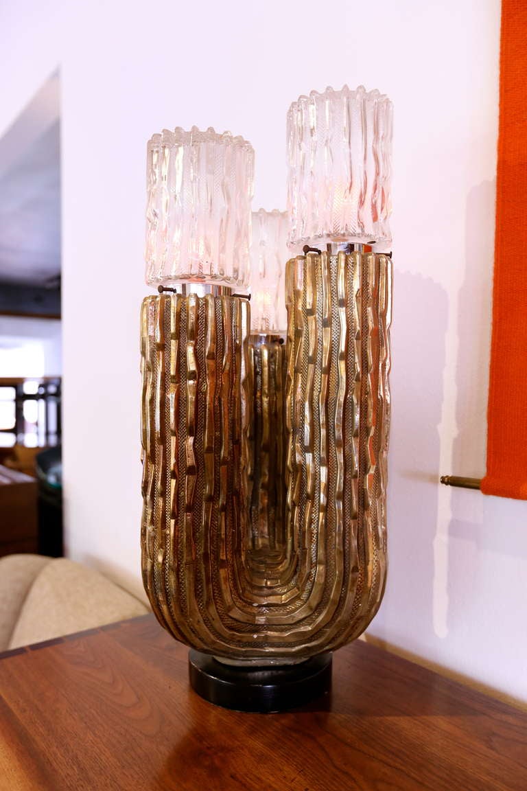 Late 20th Century Pair of Sculptural Organic Cactus Lamps 1971