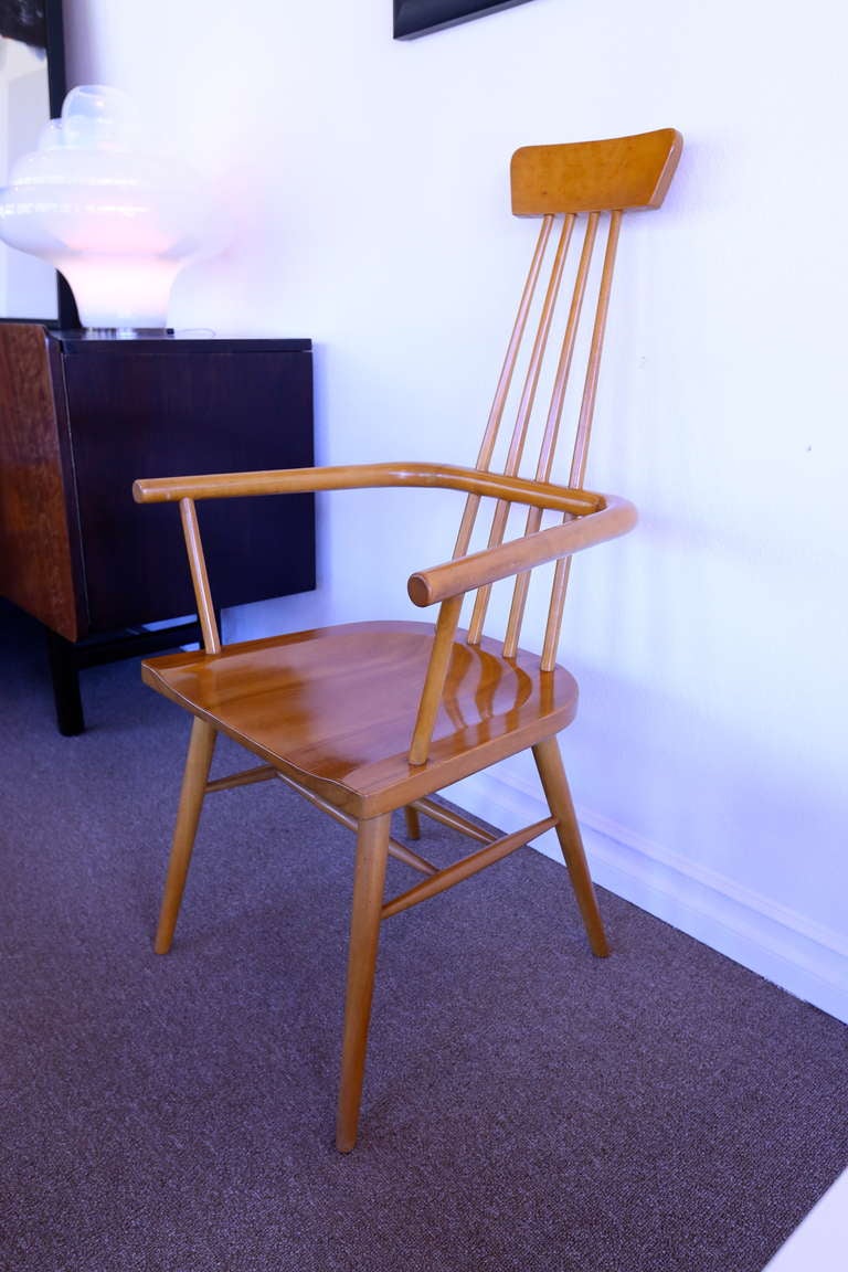 Mid-Century Modern High Back Windsor Chair Designed by Paul McCobb