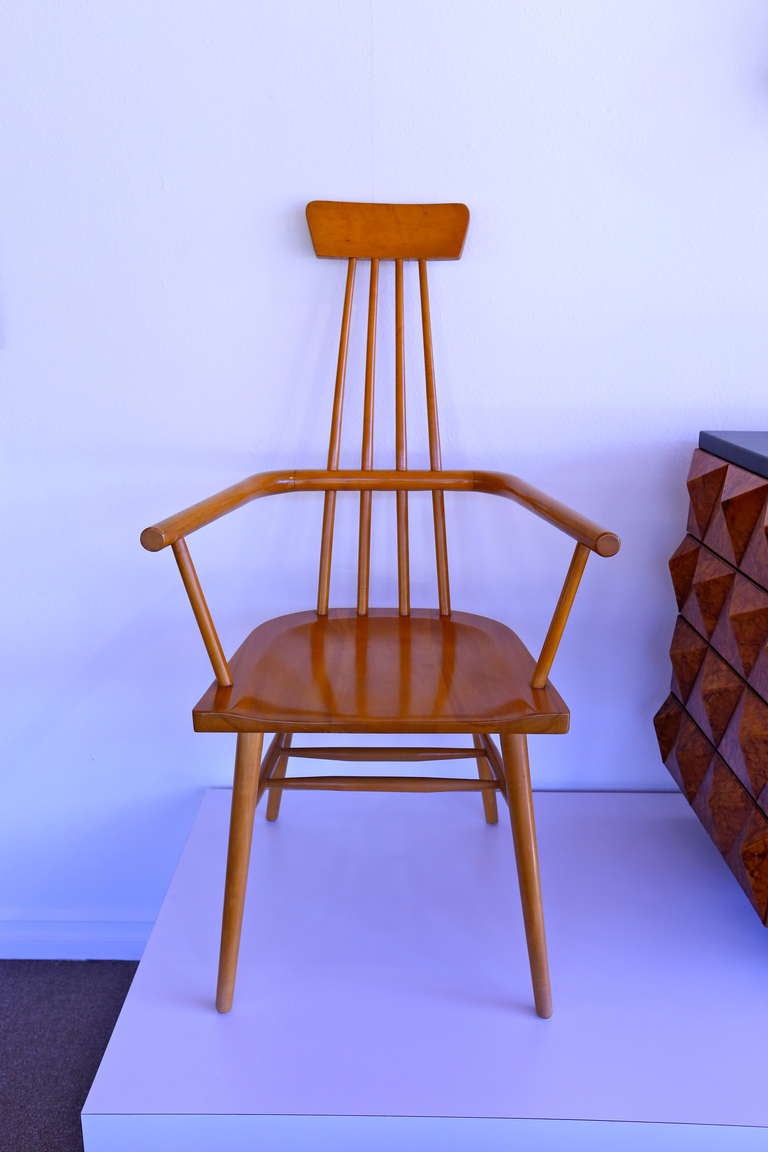 High back windsor chair designed by Paul McCobb.