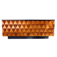 Sculptural Diamond Front Dresser or Credenza