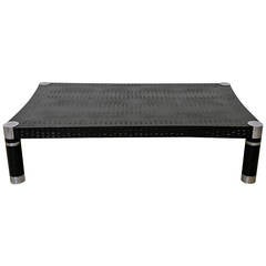 Alligator Embossed Leather Coffee Table by Karl Springer