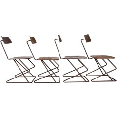 Mexico hand made vintage iron dining table and chairs